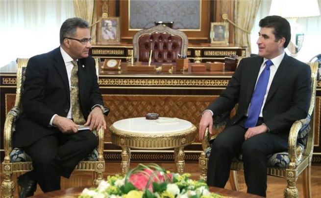 نێچیرڤان بارزانی و باڵیۆزی میسر، پەیوەندییەكانی هەولێر و قاهیرە تاوتوێ دەكەن