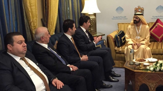 شێخ محەممەد بن ڕاشد ئال مەكتووم، پێشوازی له‌ نێچیرڤان بارزانی كرد