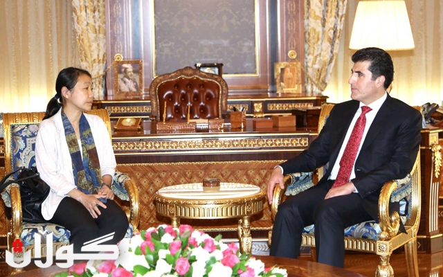 نێچیرڤان بارزانى پێشوازى له‌ كۆمیسارى باڵاى UNHCR له‌ عیراق كرد 