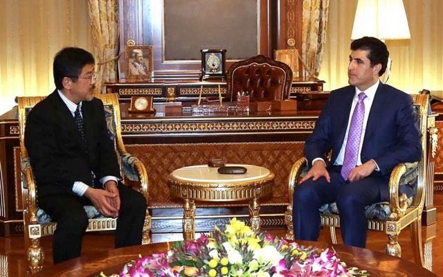 نێچیرڤان بارزانى پێشوازى له‌ باڵیۆزى ژاپۆن ده‌كات 