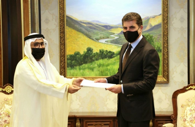 سه‌رۆك نێچیرڤان بارزانی بانگهێشتامه‌يه‌كى له‌ شێخ محه‌مه‌د بن زایده‌وه‌ پێده‌گات