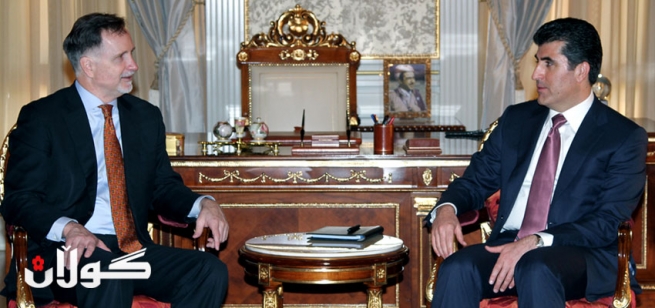 نێچيرڤان بارزانى پێشوازى له‌ باڵيۆزى ئه‌مه‌ريكا كرد