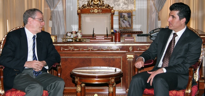 نێچيرڤان بارزانى پێشوازى له‌ باڵيۆزى ئه‌مه‌ريكا له‌ سووريا كرد