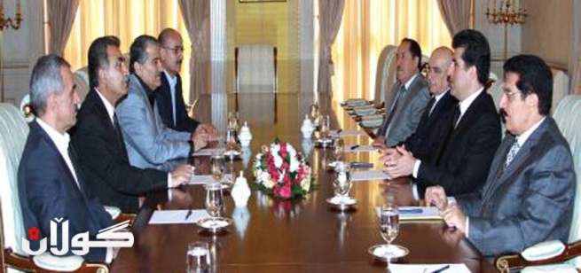 كۆبوونه‌وه‌ى هاوبه‌شى پارتى دیموكراتى كوردستان و بزووتنه‌وه‌ى گۆڕان له‌ هه‌ولێر به‌رێوه‌چوو