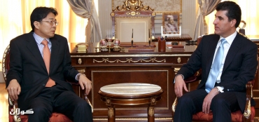 نێچیرڤان بارزانى پێشوازى له‌ باڵیۆزی تازه‌ى كۆریای باشوور له‌ عیراق كرد