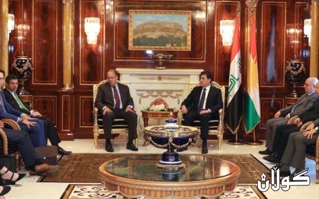 نێچیرڤان بارزانى، سەرۆکى هەرێمى کوردستان پێشوازی كرد لە  مارشال بیلینگسلى، یارمەتیدەرى وەزیرى گەنجینەى ئەمەریکى 