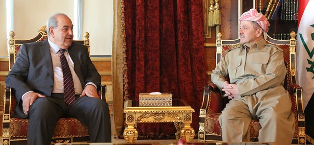 سەرۆكی هەرێمی كوردستان پێشوازی لە سەرۆكی لیستی نیشتیمانیی عێراقی لە ئەنجوومەنی نوێنەرانی عێراق دەكات