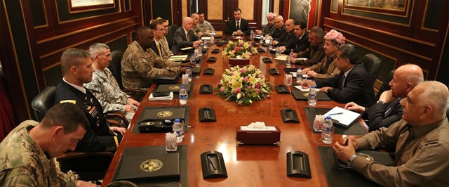 سەرۆكی هەرێمی كوردستان پێشوازی لە فەرماندەی فەرماندەیی ناوەندیی هێزەكانی ئەمەریكا دەكات