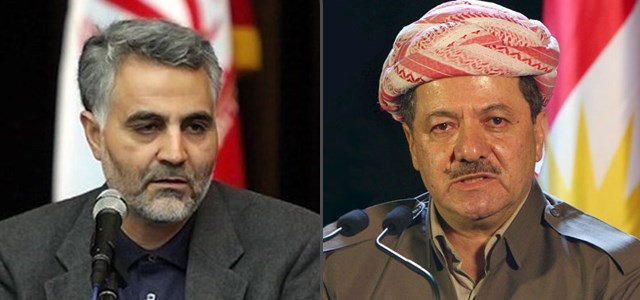  قاسم سولەیمانی پەیامی ئێرانی لەبارەی بارزانییەوە گەیاندە گۆڕان و یەکێتی 