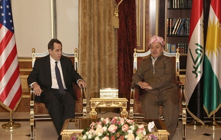 سەرۆكی هەرێمی كوردستان پێشوازی لە باڵیۆزی ئەمەریكا لە عێراق دەكات 