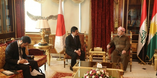 سەرۆكی هەرێمی كوردستان پێشوازی لە باڵیۆزی ژاپۆن لە عێراقی فیدڕاڵ دەكات