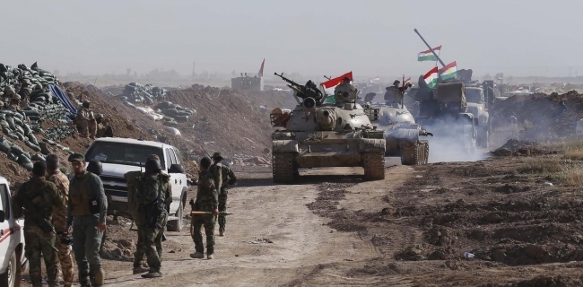  هێزی پێشمەرگە بنكەكانی داعش لە مووسڵ بۆردوومان دەكات 