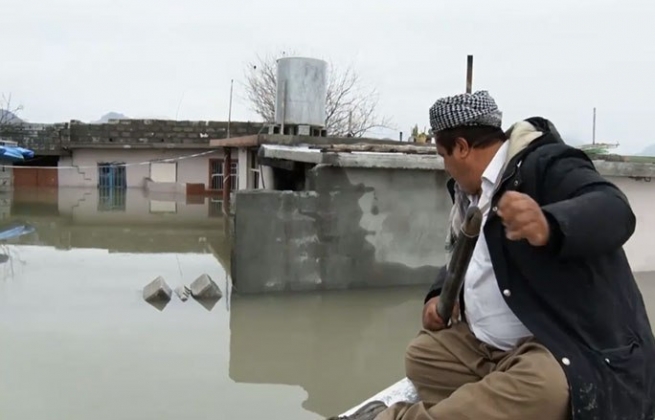 گوندێكی سنووری دووكان ژێر ئاو كه‌وت