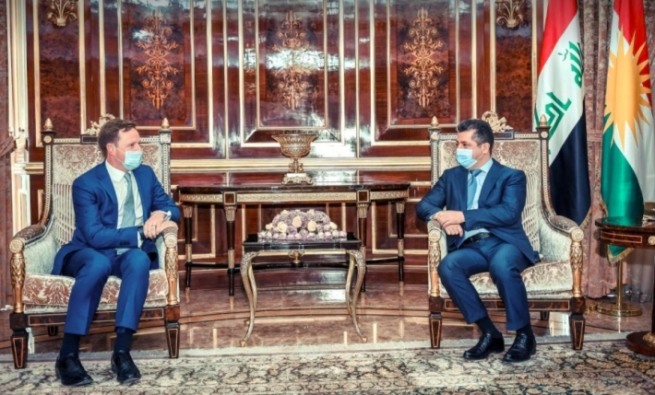 سەرۆکی حکوومەتی هەرێمی کوردستان پێشوازی لە باڵوێزی بەریتانیا لە عێراق کرد