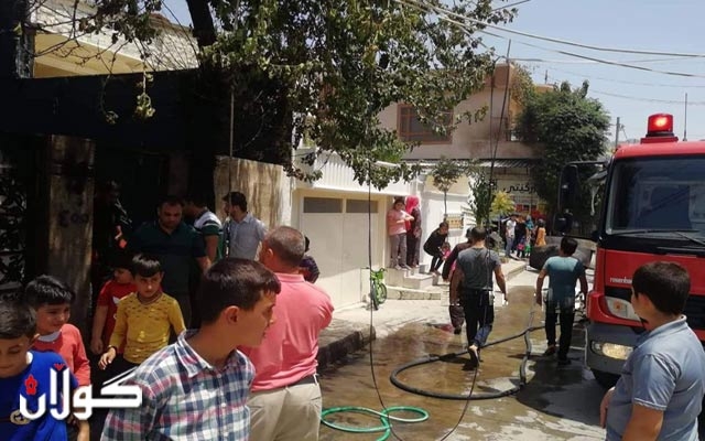 لە رانیە گەرما ئاگری لە ماڵێك بەردا