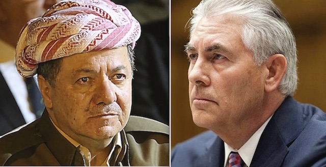  	 سه‌رۆك بارزانی بۆ وه‌زیری ده‌ره‌وه‌ی ئه‌مه‌ریكا: گه‌لی كوردستان بڕیاری دا ڕێی خۆی بگرێته‌ به‌ر