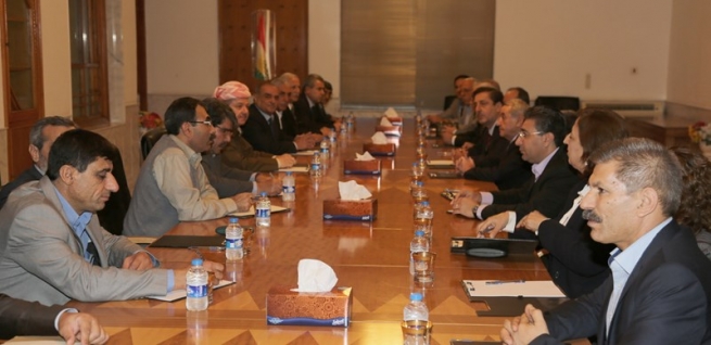 سەرۆكی هەرێمی كوردستان لەگەڵ شاندی هاوبەشی ئەنجوومەنی نیشتیمانیی کورد لە سوریا و تەڤدەم کۆبۆوە 