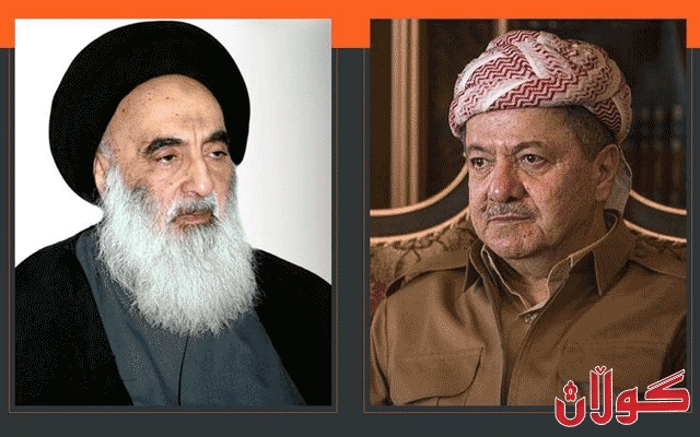  سەرۆك بارزانی لە هەواڵی تەندروستیی سەماحەتی سەید سیستانی دەپرسێت  