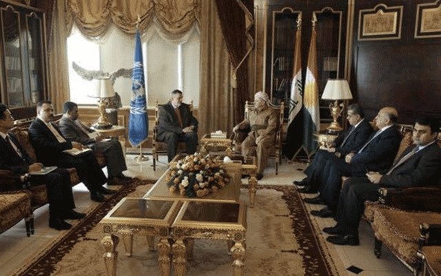 سەرۆكی هەرێمی كوردستان پێشوازی لە نوێنەری تایبەتی سكرتێری گشتیی نەتەوە یەكگرتووەكان لە عێراق دەكات