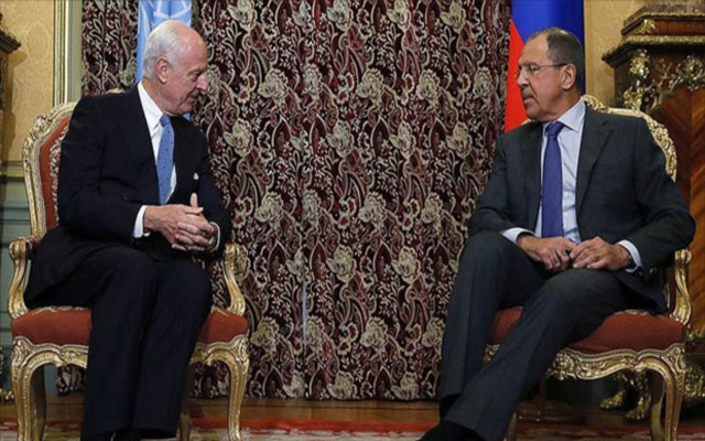 نوێنه‌ری نه‌ته‌وه‌ یه‌كگرتووه‌كان و وه‌زیری ده‌ره‌وه‌ی رووسیا له‌باره‌ی قه‌یرانی سووریا كۆبوونه‌وه‌