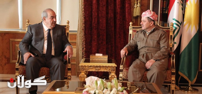 سه‌رۆكی هه‌رێمی كوردستان پێشوازی له‌ سه‌رۆكی لیستی ئه‌لعیراقیه‌ ده‌كات