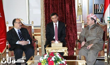 سه‌رۆكی هه‌رێمی كوردستان پێشوازی له‌ وه‌زیری ناوخۆی توركیا و شاندێكی یاوه‌ری ده‌كات