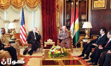 سه‌رۆكی هه‌رێمی كوردستان پێشوازی له‌ باڵیۆز و فه‌رمانده‌ی گشتی هێزه‌كانی ویلایه‌ته‌ یه‌كگرتووه‌كانی ئه‌مریكا ده‌كات