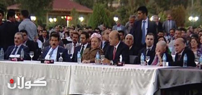 سه‌رۆكی هه‌رێمی كوردستان به‌شداری ئاهه‌نگ و ئێواره‌خوانی 38 ساڵه‌ی دامه‌زراندنی یه‌كێتی نیشتمانی كوردستان ده‌كات