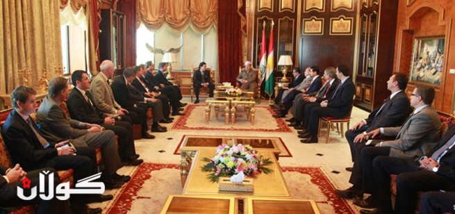 سه‌رۆكی هەرێمی كوردستان پێشوازی له‌ شاندێكی ئه‌نجومه‌نی بازرگانی ئه‌مریكی كوردستانی ده‌كات