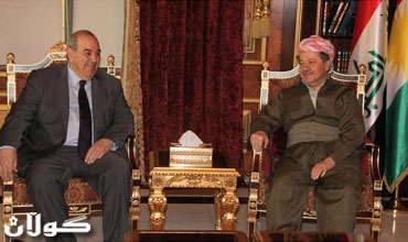 سه‌رۆكی هه‌رێمی كوردستان پێشوازی له‌ سه‌رۆكی لیستی ئه‌لعێراقیه‌ و شاندێكی یاوه‌ری ده‌كات