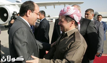 سه‌رۆكی هه‌رێمی كوردستان پێشوازی له‌ سه‌رۆك وه‌زیرانی عێراقی فیدراڵ ده‌كات