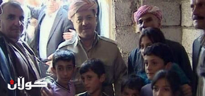 سه‌رۆك بارزانى سه‌ردانى كه‌مپى ئاواره‌كانى سوریاى له‌ كۆمه‌ڵگه‌ى دۆمیز كرد