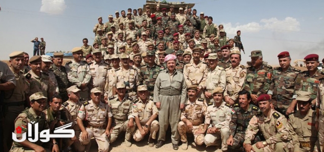 سه‌رۆكی هه‌رێمی كوردستان هێزی پێشمه‌رگه‌ی له‌ گوندی قاهیره‌ی سه‌ر به‌ ده‌ڤه‌ری زوممار به‌سه‌ركرده‌وه‌