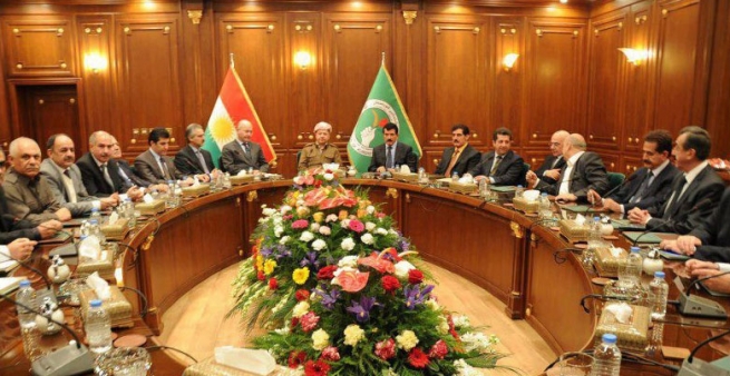 به‌ سه‌رپه‌رشتیى سه‌رۆك بارزانى هه‌ردوو مه‌كته‌بى سیاسیى (پ.د.ك) و (ی.ن.ك) كۆبوونه‌وه‌