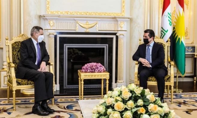 سەرۆکی حکومەتی هەرێمی کوردستان پێشوازی لە باڵیۆزی ئەمەریکا لە عێراق دەکات