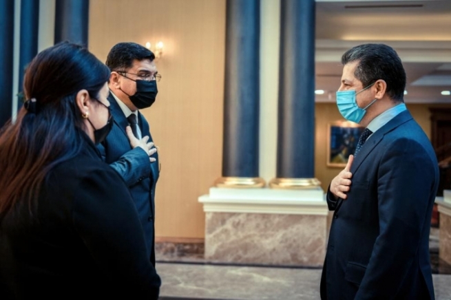 سەرۆکی حکوومەتی هەرێمی کوردستان پێشوازی لە وەزیری سەرچاوە ئاوییەکانی عێراق كرد