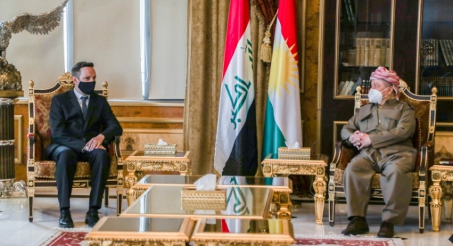 سەرۆك بارزانی پێشوازی لە وەزیری دەوڵەت بۆ كاروباری كریستیانەكان لە حكوومەتی هەنگاریا دەكات