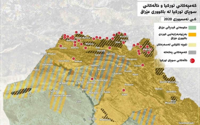 سەرۆکایەتیی کۆماری تورکیا نەخشەی هێزەکانی لە هەرێمی کوردستان بڵاودەکاتەوە