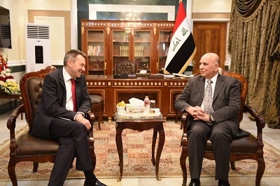  د.فوئاد حوسێن و سەرۆکی لیژنەی نێودەوڵەتی خاچی سوور کۆبوونەوە 