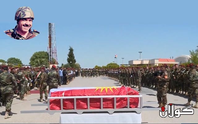  لە ڕێوڕەسمێکی سەربازیدا پێشوازی لە تەرمی شەهید عەمید ئەسەکەندەر کرا و   نوێنەری سەرۆک بارزانی ئامادەی ڕێوڕەسمەکە بوو