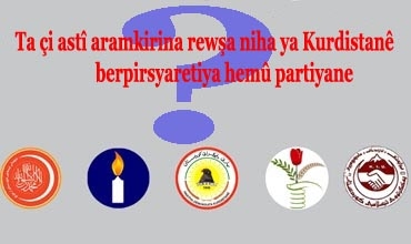 Ta çi astî aramkirina rewşa niha ya Kurdistanê berpirsyaretiya hemû partiyane??