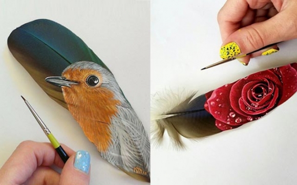 وێنە لەسەر پەڕ و باڵی باڵندە و گیانداران