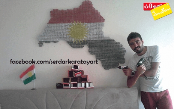 تابلۆی نەخشەی كوردستان بە بورغی