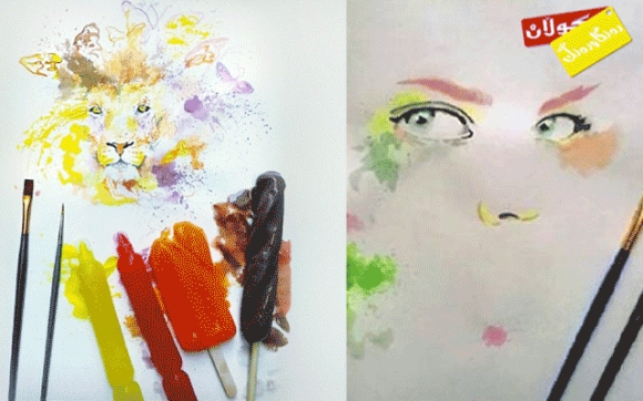 وێنەكێشان بە ئایس كرێم!