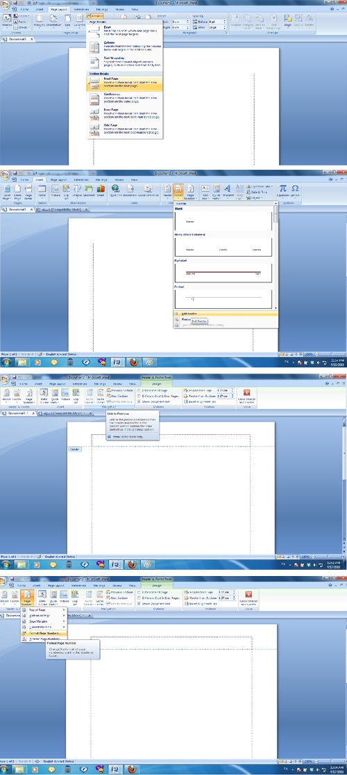 چۆن لە wordدا لاپەڕەیەكی بێ ژمارە دابنێین؟