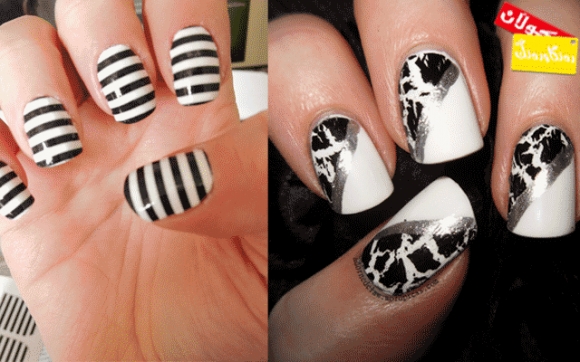 رەش و سپی بۆ رەنگی نینۆكەكانی دەستت