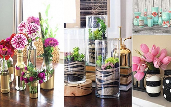 بیرۆکەی ڕازاندنەوەی گوڵدانە شوشەکان