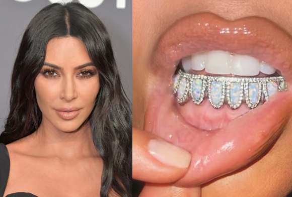 كیم كارداشیان بە بەردی گرانبەها ددانی جوان دەكات