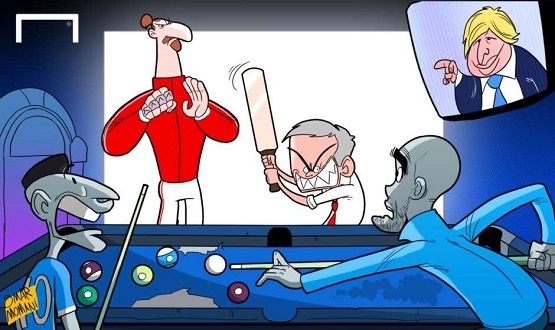 کاریکاتێر: مۆرینیۆ و ئیبراهیمۆڤیچ بەرامبەر بە گواردیۆلا و ئەگوێرۆ