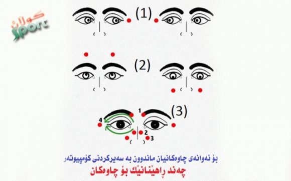 چه‌ند ڕاهێنانێك بۆ چاوه‌كان